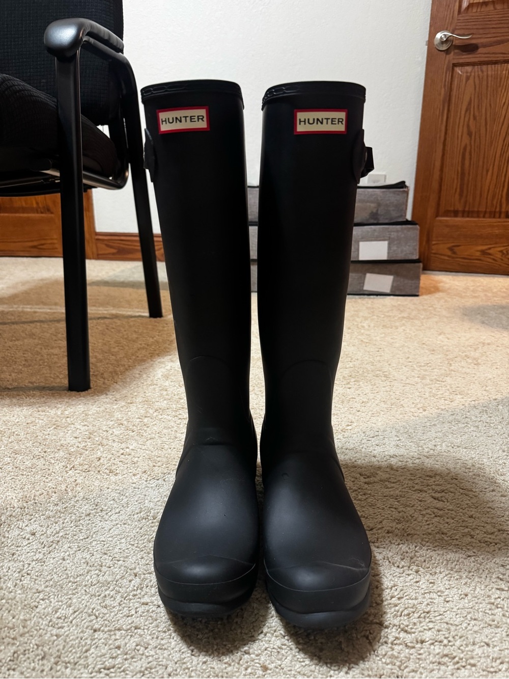 Hunter Tall Matte Black Rain Boots